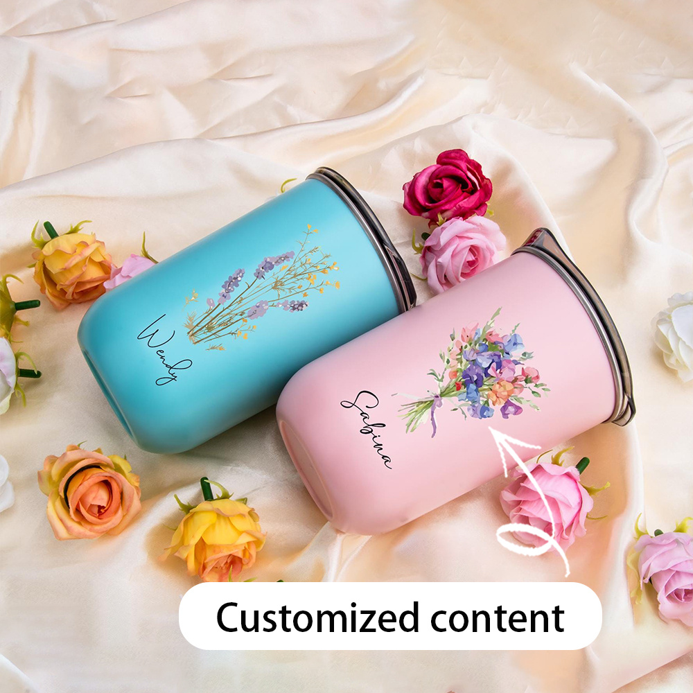 Coffee Equipment With Name - Personalized Customization Name: Carnation Flower Stainless