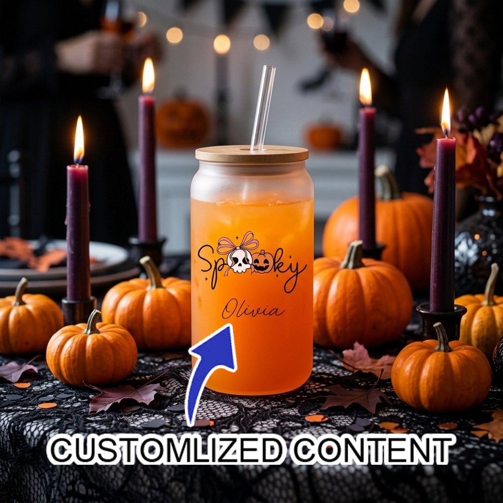 Coffee Equipment With Name - Custom Name Spooky Halloween Glass Cup