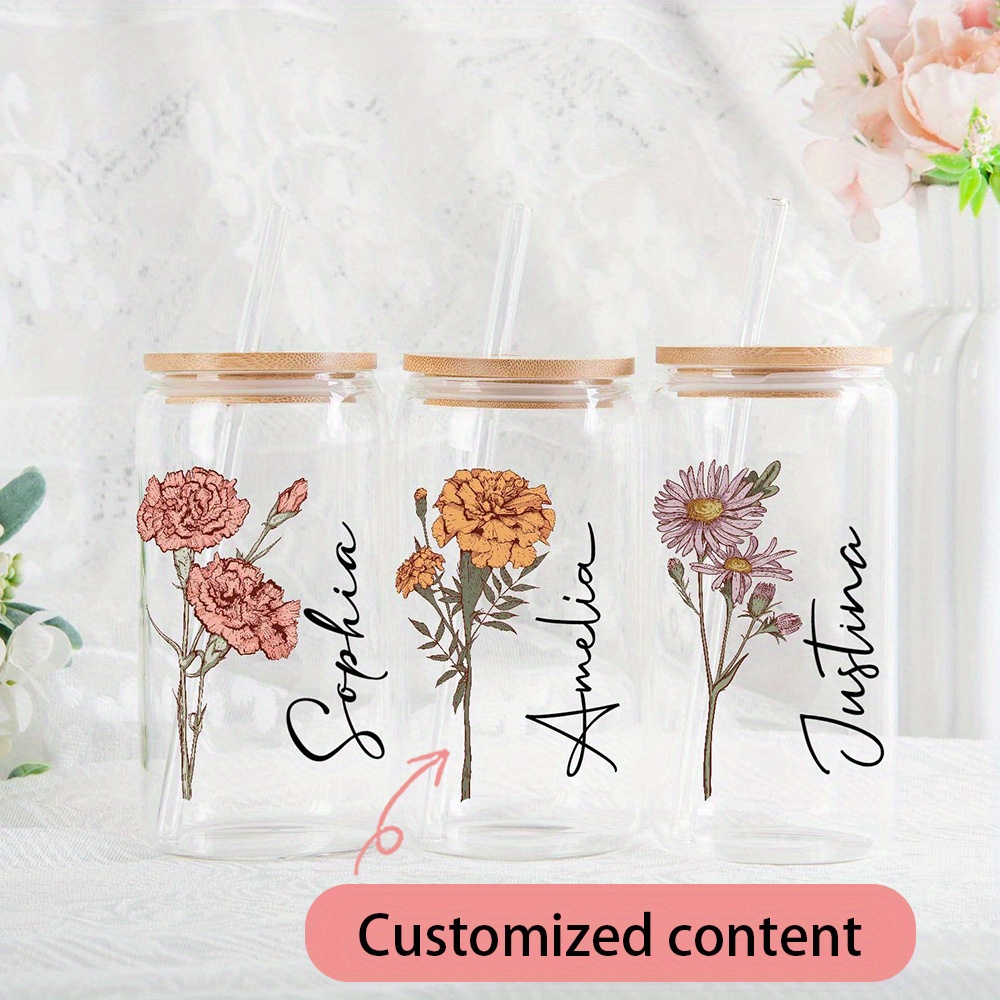 Custom Birth Flower Carnation  - Coffee Equipment With Name 评论和价格